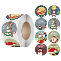 【CW】 38mm Merry Christmas Sticker Holiday Party Decor Stickers Home Party Gift Decor Baking Sealing Adhesive Label Envelope Sealing