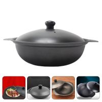 Casserole Saute Pan Shabu Ceramic Pans Aluminum Lid Container Iron Lids Hot Pot Braised Chicken Rice Clay Cast Oven Stew Soup