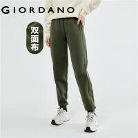 GIORDANO Women Joggers Elastic Waist Athleisure Joggers Exposed Seam Solid Color Simple Basic Fashion Casual Joggers 05413856