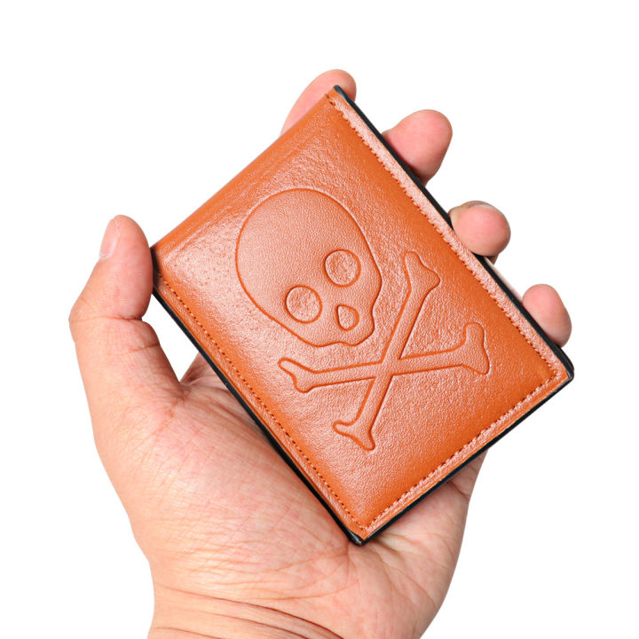 cestlafit-store-กระเป๋าสตางค์-magnet-mini-ใหม่มีคลิปเหรียญกระเป๋าเก็บบัตรกระเป๋าสตางค์รูปหัวกะโหลกแบบบางเฉียบที่หนีบตั๋วสั้น