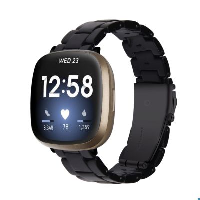 สำหรับ Fitbit Versa 4 /Sense 2แถบนาฬิกาเรซินอเนกประสงค์ (สีดำ)