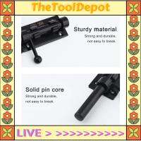 รั้วโรงนาแบบไม่ใช้กุญแจ TheToolDepot สลักกลอนประตูสไลด์ด้านนอกแข็งไม้เหล็กสแตนเลสฮาร์ดแวร์สีดำมาก