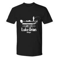 Lake Orion มิชิแกนตกปลาเสื้อของขวัญตลกสำหรับชาวประมงพ่อเรือกัปตันคุณปู่พรีเมี่ยมเสื้อยืด U Nisex Tee