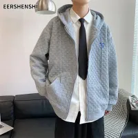 EERSHENSHI เสื้อสเวตเตอร์ถักผู้ชายเสื้อสเวตเตอร์ถักหลวมเสื้อลำลองกีฬา Hoodie การออกแบบที่เรียบง่ายและมีสไตล์