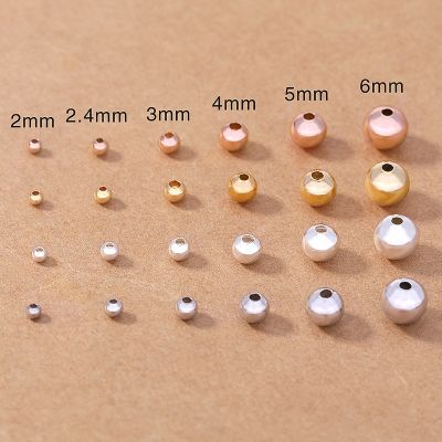 【CW】 1Pack/lot 2/3/4/5/6mm Spacer Beads Gold/Silver Color Loose for Necklace Jewelry Making