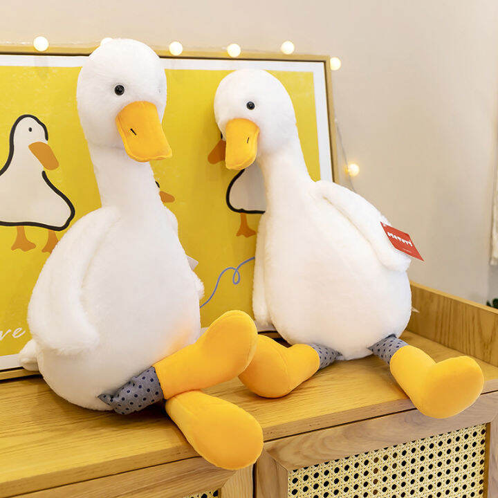 ใหม่-pastoral-big-white-goose-plush-ของเล่นการ์ตูนน่ารักเป็ดสีขาวตุ๊กตาหมอนของขวัญตลกตุ๊กตาเป็ดสีขาวตุ๊กตา-toys