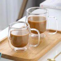 6421ชิ้นผนังสองสูง Borosilicate เอสเพรสโซ่แก้วถ้วยกาแฟที่มีการจัดการทนความร้อนชานมถ้วยน้ำ Drinkware888