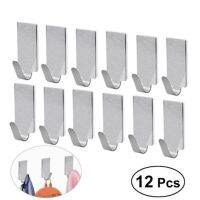 CW 12Pcs HangerKitchenWall DoorSteelHolder Robe HatsHanger Hooks