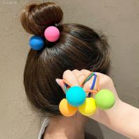 ﹍┅ Cute Candy Ball Cute Acrylic Beads Ball Elastic Hair Bands Candy Colors Kids Stretch Hair Ties Lovely Rope Bands Girls Hair Gum