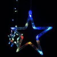 IP44 LED Star Curtain String Light, 138 LED Fairy Hanging Strip Lamp 110-220V 0.488KG