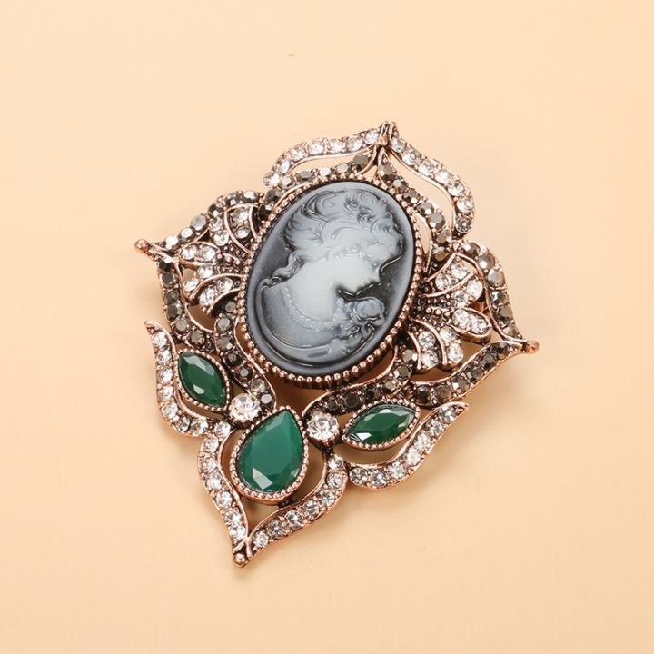 kinel-hot-black-stone-brooch-pin-for-women-relief-head-rhinestone-retro-broches-brooches-boho-ethnic-jewelry-wholesale