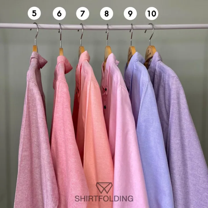 shirtfolding-เสื้อเชิ้ต-แขนยาวคอปก-สีม่วงยีนส์-กระดุมดำ