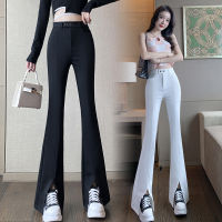 Flare Pants Spring AW 2023 New High Waist Slenderness Black Suit Pants Split Micropants