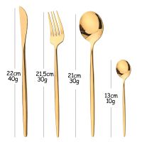 Terprun 24Pcs Cutlery Stainless Steel Knife Fork Coffee Spoon Dinnerware Set Kitchen Dinner Tableware Mirror Silverware