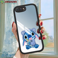 Jinsouwe เคส Oppoa12E เคสมือถือสำหรับ OPPO A12E สำหรับเด็กผู้หญิงลายการ์ตูนสติทช์ป้องกันเต็มปกหนังเคสกระจก