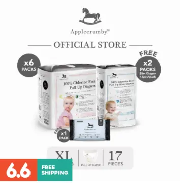 Applecrumby™ 100% Chlorine Free Premium Baby Pull Up Diapers (M22