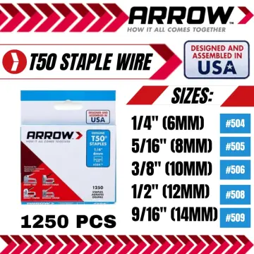 Arrow T50 Staples, #505, 5/16, 8 mm - 1250 pack box
