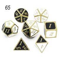 【✆】 สไตล์คลาสสิกชุดโลหะลูกเต๋า Dnd Rpg ชุดลูกเต๋าหลายเหลี่ยม7 Pcs D20 D12 D10 D8 D6 D4ตารางเกมโลหะผสมสังกะสีดิจิตอล Dices ชุด