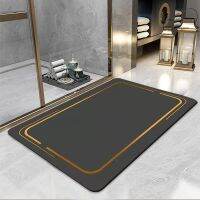 【CC】✱♕  Anti-slip Geometic Rug Diatom Mud Absorbent Doormat Nappa Bathtube Side Foot alfombra de baño