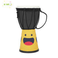 Djembe กลองมือกลมที่ติดลูกกระพรวนแอฟริกัน4นิ้วสำหรับเด็กผู้เริ่มต้นเล่นเครื่องช่วยในการสอนเครื่องกระทบ