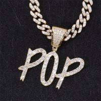 ✴☋□  Cursive Font Name Custom Big Pendent Necklaces Iced Out Men Fashion Hip Hop Jewelry for Drop Shipping