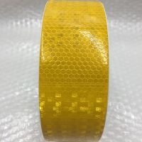 5cm X 25m Yellow/White Reflective Warning Tape with Color Printing for Car Safety Cones Tape