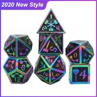 ลูกเต๋า Dnd RPG ลูกเต๋าโลหะสไตล์ใหม่2020มีกระเป๋าลูกเต๋ามีหลากหลายสี D4 D6 D8 D10 D12 D20ชุดลูกเต๋าเกมกระดาน