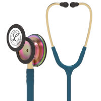 3M Littmann Classic III Monitoring Stethoscope, Rainbow-Finish, Caribbean Blue Tube, 27 Inch, 5807 Rainbow Finish Chestpiece,Caribbean Blue Tube