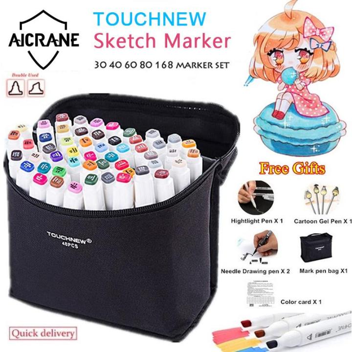 Touchfive Marker 30/40/60/80/168Colors Art Marker Set Oily Alcohol Based  Sketch Markers Pen for Artist Drawing Manga Animation