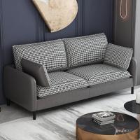 Spot parcel post Modern Minimalist Nordic Light Luxury Leather Sofa Living Room Small Apartment Technology Cloth Single Double Three Seats Fabric Sofa Combination