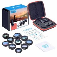 【Sell-Well】 ClickDeals โทรศัพท์10in1เลนส์กล้องถ่ายรูปมาโครมุมกว้าง Fisheye 2X เลนส์ขยายติดโทรศัพท์สำหรับโทรศัพท์ Galaxy