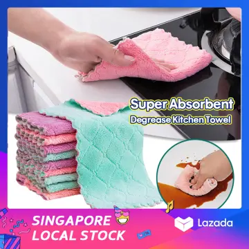10pcs Kitchen Cloth Dish Towels Nonstick Oil Dishcloth Super Absorbent  Microfiber Dishtowel Cleaning Towel Kitchen Tools Gadgets