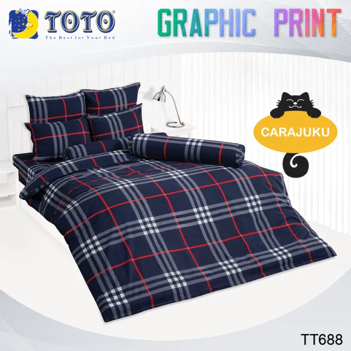 toto-ชุดประหยัด-ชุดผ้าปูที่นอน-ผ้านวม-ลายสก็อต-scottish-pattern-tt688-สีน้ำเงิน-โตโต้-3-5ฟุต-5ฟุต-6ฟุต-ผ้าปู-ผ้าปูที่นอน-ผ้าปูเตียง-ผ้านวม-กราฟฟิก