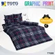 TOTO (ชุดประหยัด) ชุดผ้าปูที่นอน+ผ้านวม ลายสก็อต Scottish Pattern TT688 สีน้ำเงิน #โตโต้ 3.5ฟุต 5ฟุต 6ฟุต ผ้าปู ผ้าปูที่นอน ผ้าปูเตียง ผ้านวม กราฟฟิก