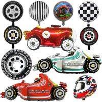 【DT】hot！ white Racing Car toy Checkered race track Boys theme Birthday party Decoration