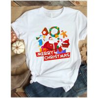 เสื้อยืดผ้าฝ้ายเสื้อยืดผ้าฝ้าย เสื้อยืดคริสต์มาสMerry Christmas Family Shirt