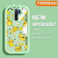 YIWESAN เคสสำหรับ Xiaomi MI Redmi 9 Prime Poco M2ลายการ์ตูนน่ารักลายปิกาจูสีสันสดใสเลนส์กล้องถ่ายรูปแบบนิ่มมอนสเตอร์ตัวน้อยเคสโปร่งใสแฟชั่นซิลิโคนฝาครอบป้องกันใสกันกระแทก