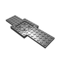 Lego part (ชิ้นส่วนเลโก้) No.52037 Vehicle, Base 6 x 16 x 2-3 with 4 x 4 Recessed Center and 4 Holes