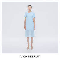 VICKTEERUT (ราคาปกติ 12,000-.) Re-Edition Short Sleeve Sheath Dress with Asymmetrical Neckline เดรสเข้ารูป แขนสั้น คออสมมาตร