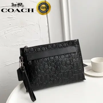 Clutch nam chính hãng COACH / Túi công sở sọc xanh / F38588