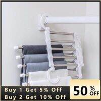 Multi-functional 5 In 1 Retractable Magic HangerTrouser Storage Rack Closet Organizer Pants Storage Shelf Stainless Steel Hanger Clothes Hangers Pegs