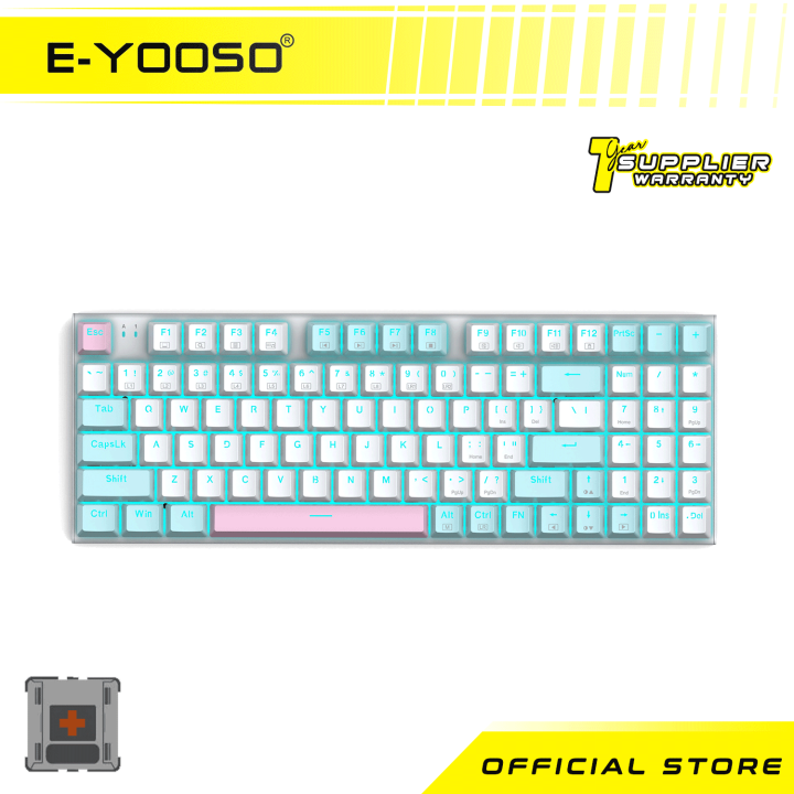 E Yooso Z19 94 Keys Single Light Mechanical Gaming Keyboard [White