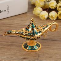 【COD】Metal Carved Hollow Legend Lamp Hollow Aladdin Magic Genie Aladdin Light Decor Light Wishing Pot Decor