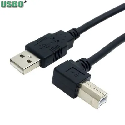 Hitam 2M USB2.0 Siku 90 Derajat B USB To Printer Kabel Hard Disk Kotak Scanner Ekstensi Power kabel 0.5M 1.5M