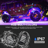 468 In 1 RGB LED Rock Lights Bluetooth-Compatible APP Control Music Sync Car Chassis Light Undergolw Waterproof Neon Lights