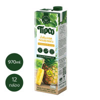 TIPCO น้ำสับปะรดหอมสุวรรณ Homsuwan Pineapple Juice 100% ขนาด 970 มล. x 12 กล่อง ยกลัง (1ลัง/12กล่อง)