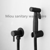 Black Portable Bidet Sprayer Stainless Steel Toilet Bidet faucet Bathroom Shattaf Valve Jet Set enema shower for ass