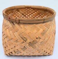 ตะกร้าไม้ไผ่ Bamboo basket ทำด้วยไม้ไผ่ งานแฮนด์เมดจากภูมิปัญญาชาวบ้าน สวยงาม แข็งแรง ทนทาน สำหรับใส่สิ่งของ