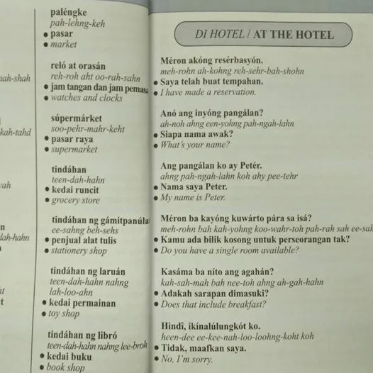 Learn Philipino Easily by Trilingual (Malay, English and Filipino