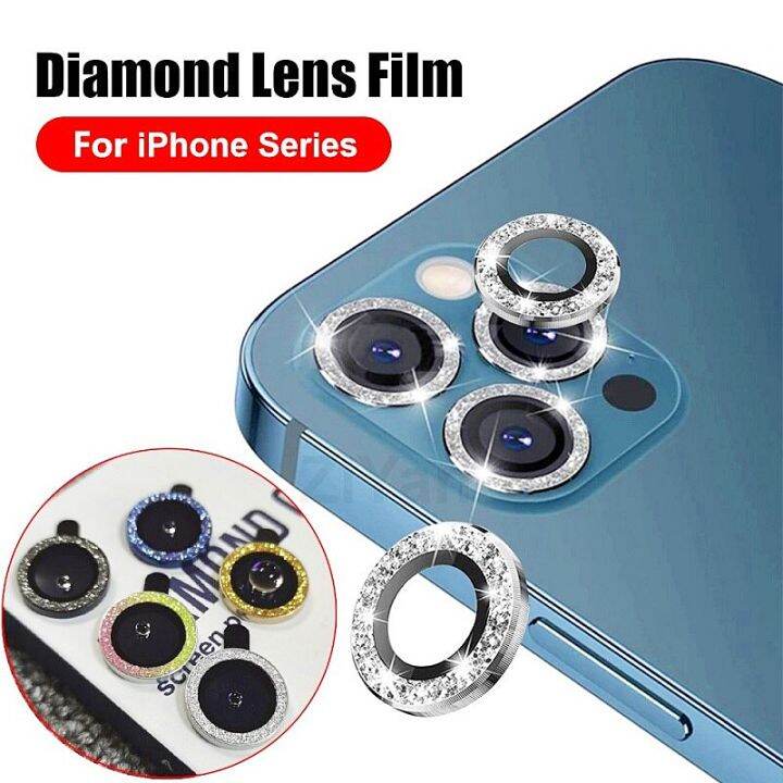 ฝาครอบป้องกันเลนส์กล้องสําหรับ-iphone-14-13-12-pro-max-sparkling-bling-metal-lens-rings-ฟิล์มกระจกนิรภัยสําหรับ-iphone-11-pro-max-12mini